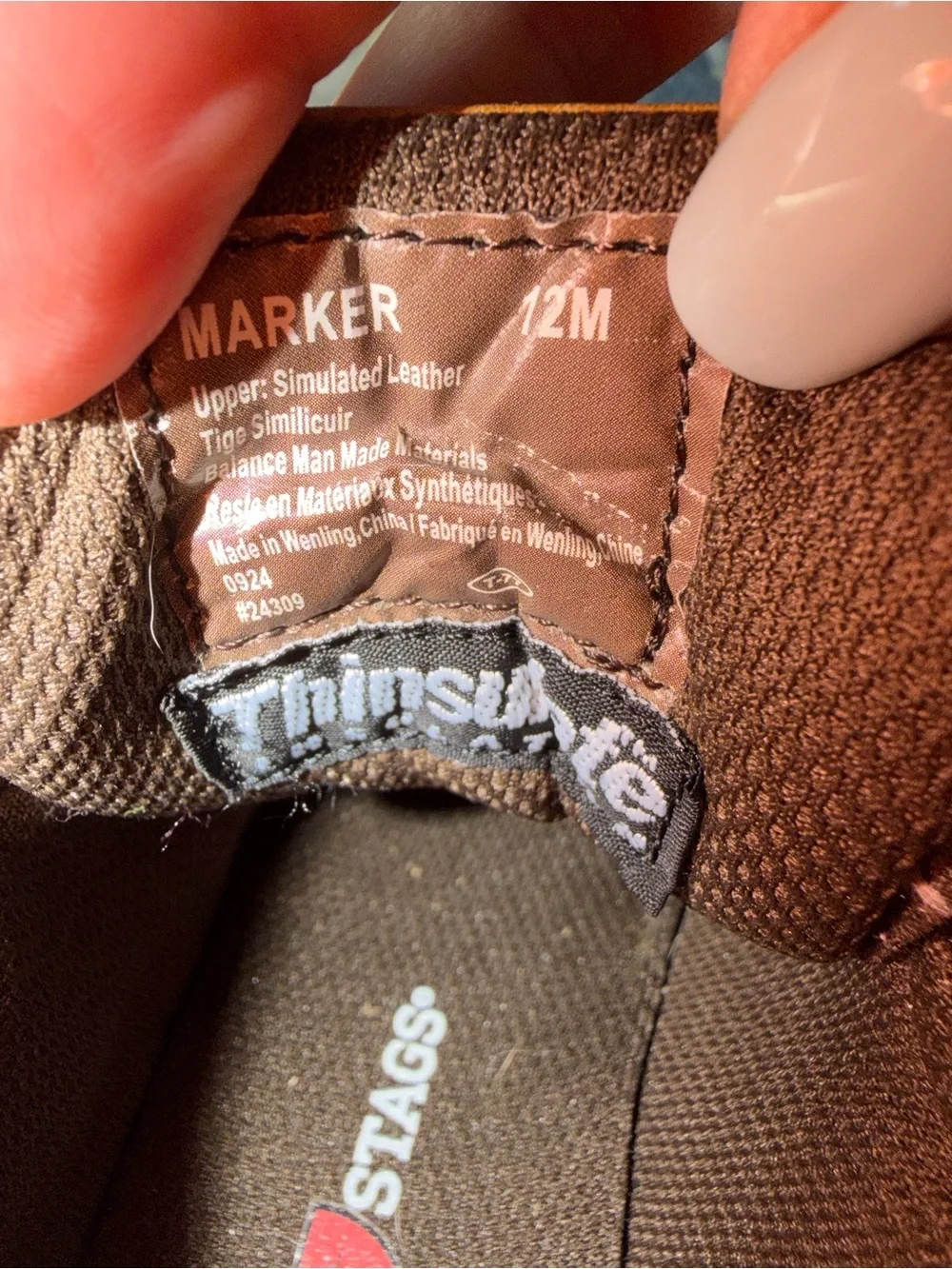 KidsThinsulate Tan Velcro Leather Boots Size 12